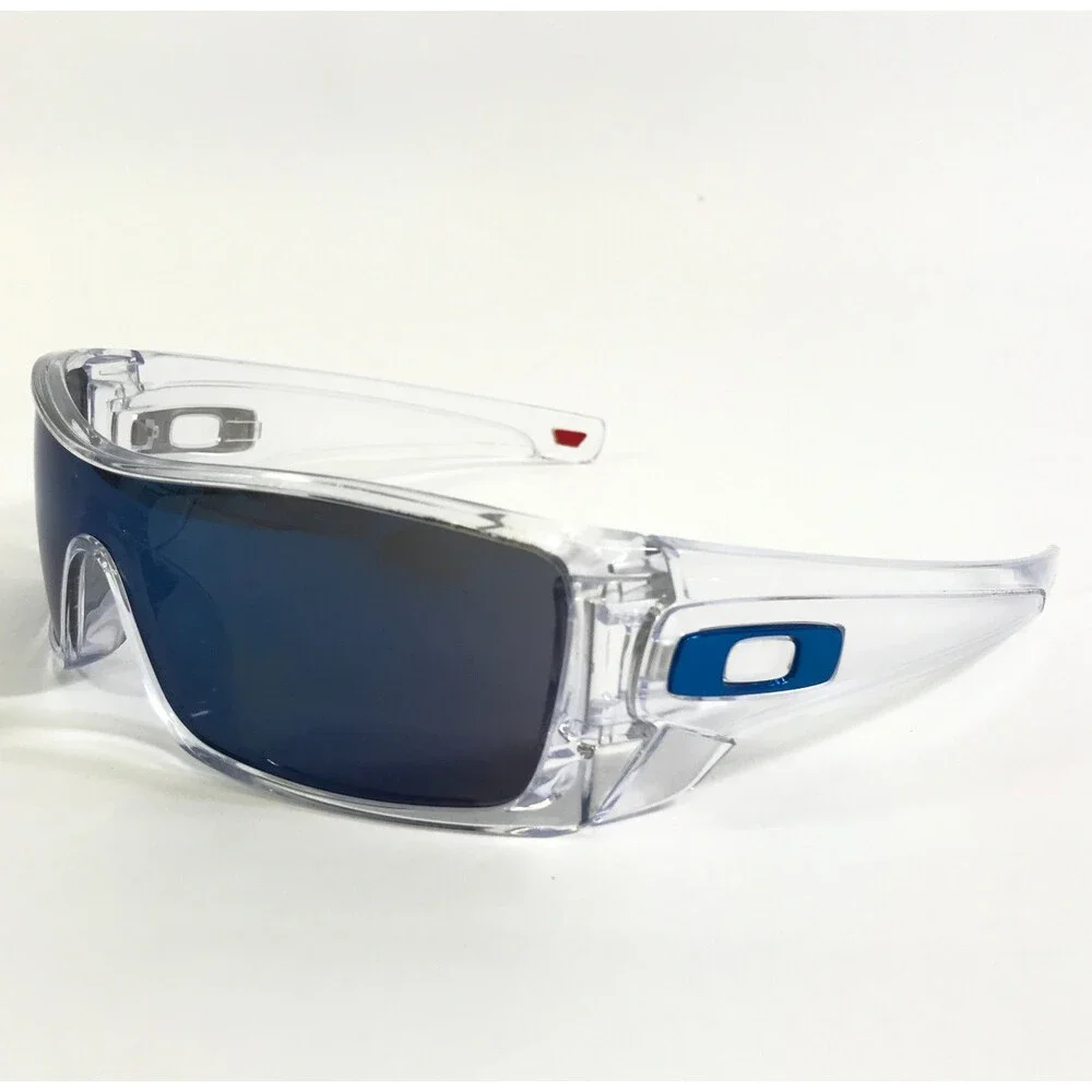 Oakley Sunglasses Batwolf OO9101-07 Crystal Frames with Ice Iridium Blue Lenses
